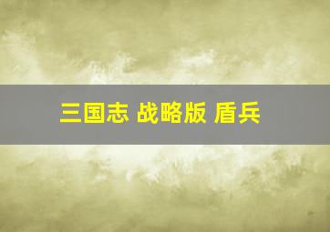 三国志 战略版 盾兵